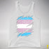 Transgender Pride Flag Ripped Reveal Premium Tank Top - White